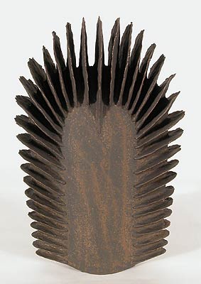 Feather Form, Brown Crackle Matte Glaze