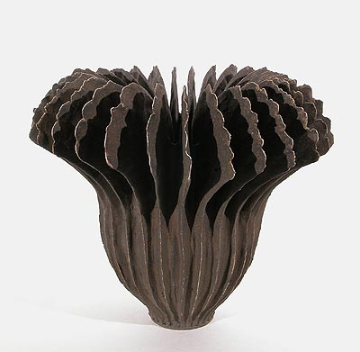 Brown Flange Vase Fountain Form