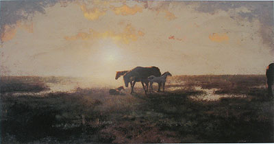Montana Mesa with Mustangs at Dawn